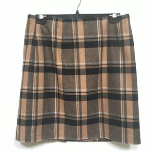 Ann Taylor Plaid Wool Skirt